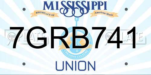 7GRB741 Mississippi License Plate