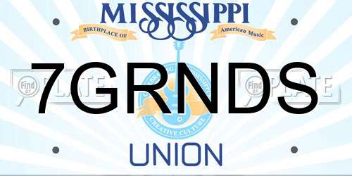 7GRNDS Mississippi License Plate
