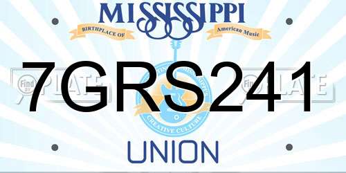 7GRS241 Mississippi License Plate