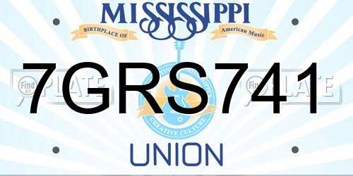 7GRS741 Mississippi License Plate