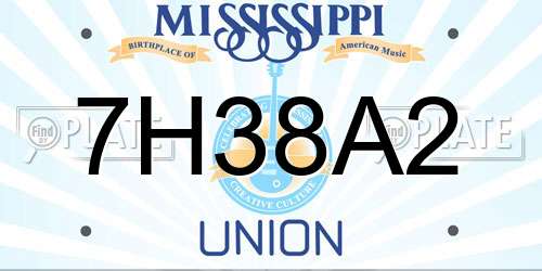 7H38A2 Mississippi License Plate