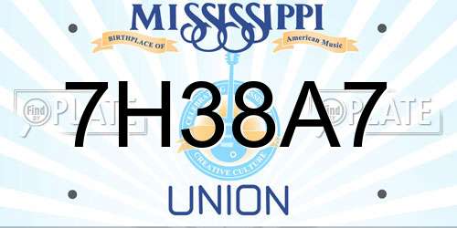 7H38A7 Mississippi License Plate
