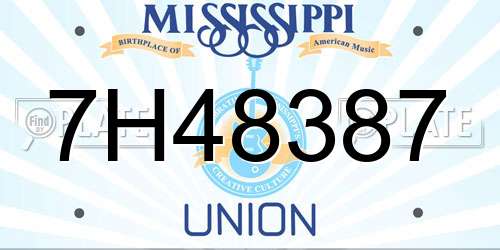 7H48387 Mississippi License Plate