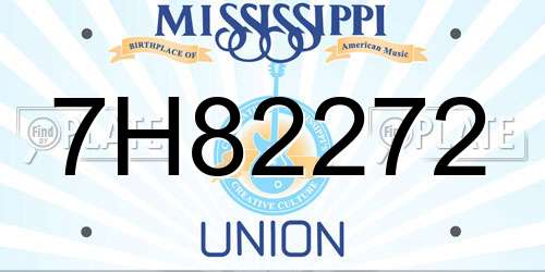 7H82272 Mississippi License Plate