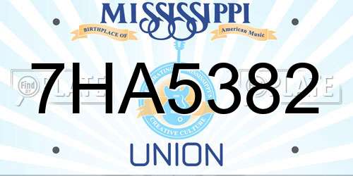 7HA5382 Mississippi License Plate