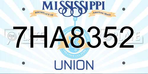 7HA8352 Mississippi License Plate