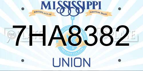 7HA8382 Mississippi License Plate