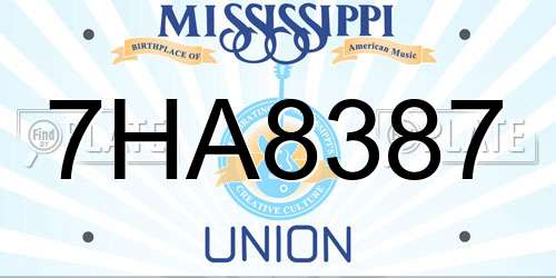 7HA8387 Mississippi License Plate
