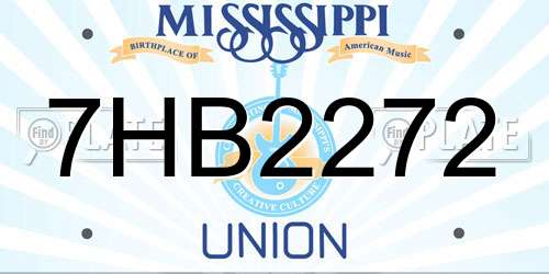7HB2272 Mississippi License Plate