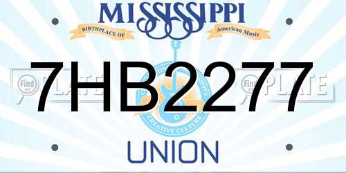7HB2277 Mississippi License Plate