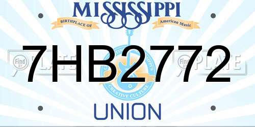 7HB2772 Mississippi License Plate