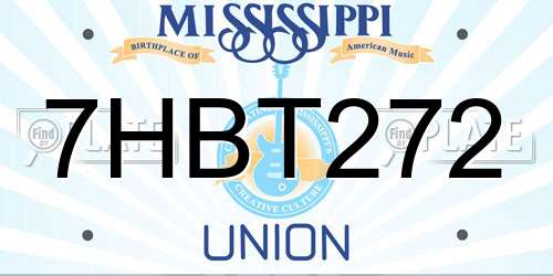 7HBT272 Mississippi License Plate