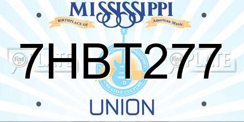 7HBT277 Mississippi License Plate
