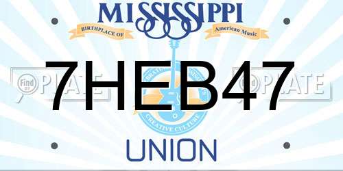 7HEB47 Mississippi License Plate