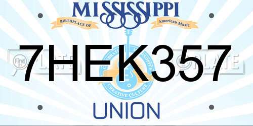 7HEK357 Mississippi License Plate