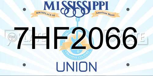 7HF2066 Mississippi License Plate