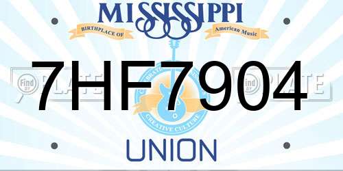 7HF7904 Mississippi License Plate