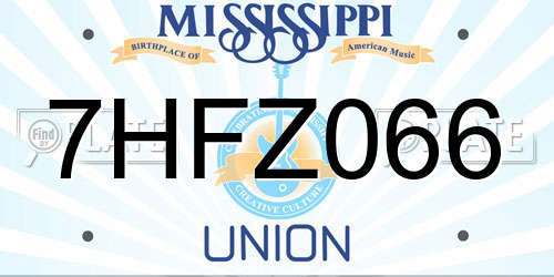 7HFZ066 Mississippi License Plate