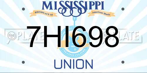 7HI698 Mississippi License Plate