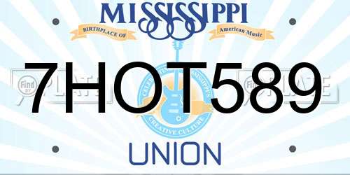7HOT589 Mississippi License Plate