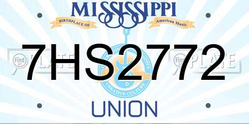 7HS2772 Mississippi License Plate