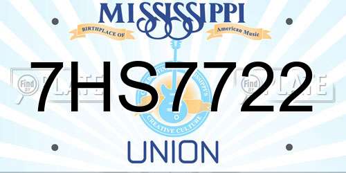 7HS7722 Mississippi License Plate