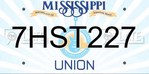 7HST227 Mississippi License Plate