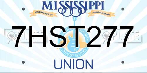 7HST277 Mississippi License Plate