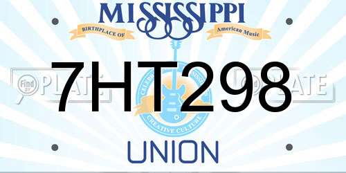 7HT298 Mississippi License Plate
