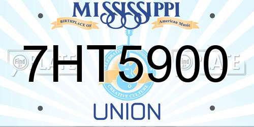 7HT5900 Mississippi License Plate