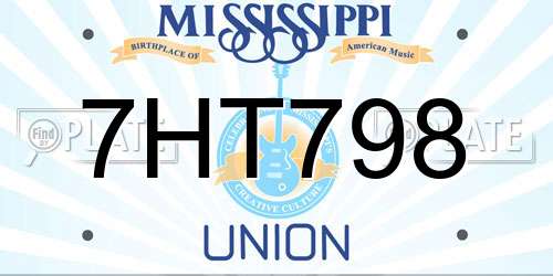7HT798 Mississippi License Plate