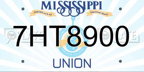 7HT8900 Mississippi License Plate