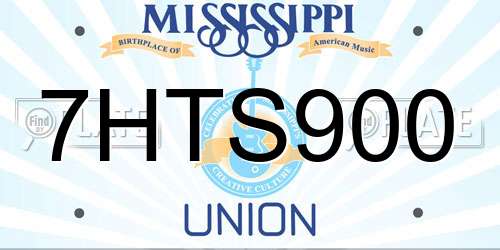 7HTS900 Mississippi License Plate