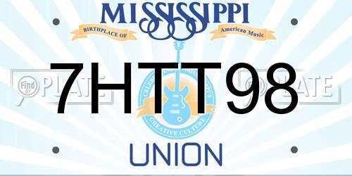 7HTT98 Mississippi License Plate