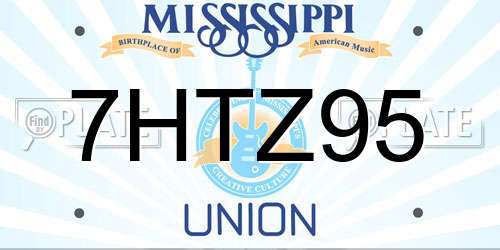 7HTZ95 Mississippi License Plate