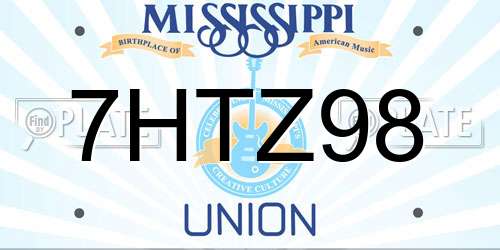 7HTZ98 Mississippi License Plate
