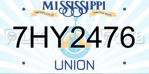 7HY2476 Mississippi License Plate