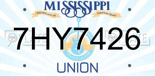 7HY7426 Mississippi License Plate