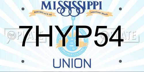 7HYP54 Mississippi License Plate