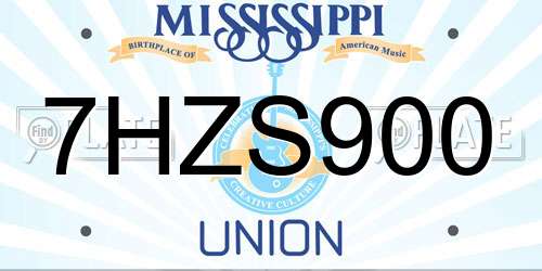 7HZS900 Mississippi License Plate