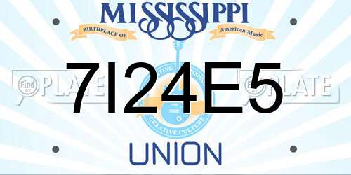 7I24E5 Mississippi License Plate