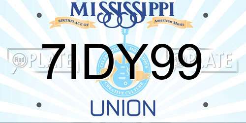 7IDY99 Mississippi License Plate