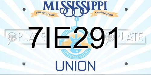 7IE291 Mississippi License Plate