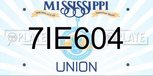 7IE604 Mississippi License Plate