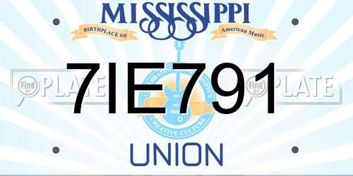 7IE791 Mississippi License Plate