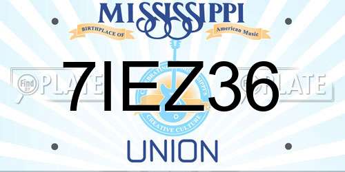 7IEZ36 Mississippi License Plate