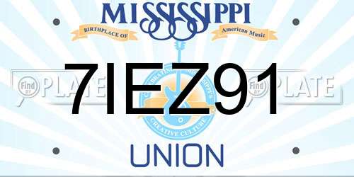 7IEZ91 Mississippi License Plate