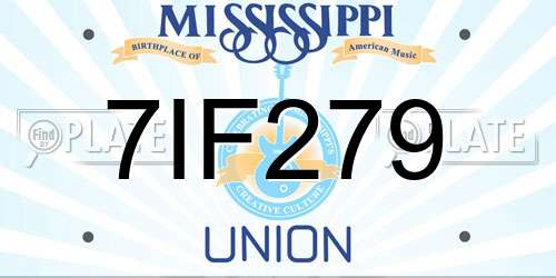 7IF279 Mississippi License Plate