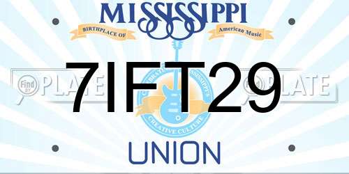 7IFT29 Mississippi License Plate