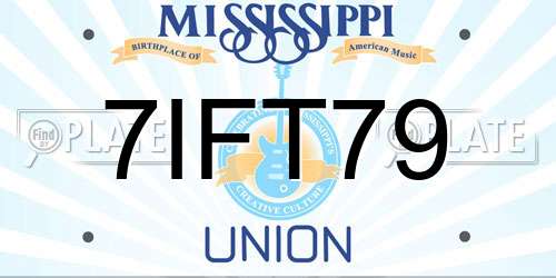 7IFT79 Mississippi License Plate
